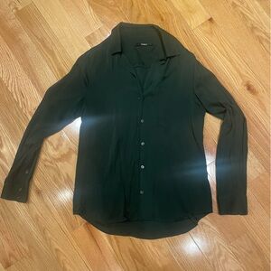 QUINCE long sleeved washable silk blouse sz S